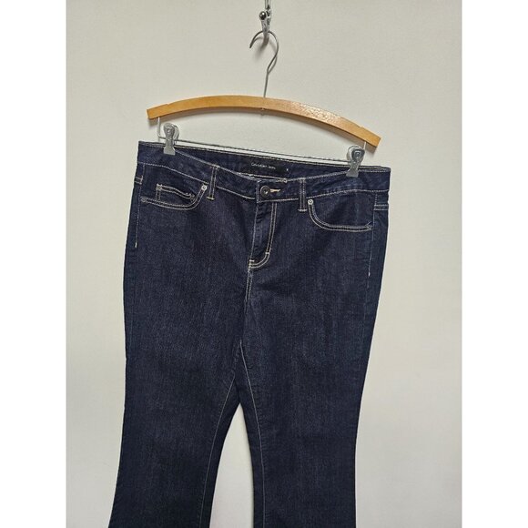 Calvin Klein Jeans Womens 12 Flare Blue Dark Wash Denim Stretch - Picture 4 of 6
